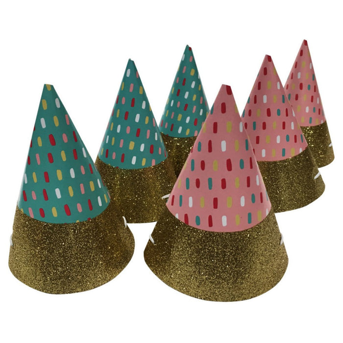 6ct Pink & Blue Mini Party Hats - Spritz
