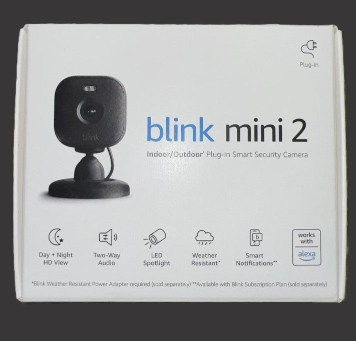 Blink Mini 2 1080p Security Camera with Built-in Mic - Black