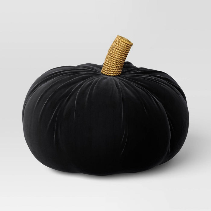 Shaped Velvet Pumpkin Black - Threshold
