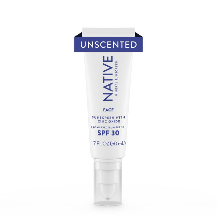 Native Mineral Face Lotion - Unscented - SPF 30 - 1.7 fl oz EXP: 04/26