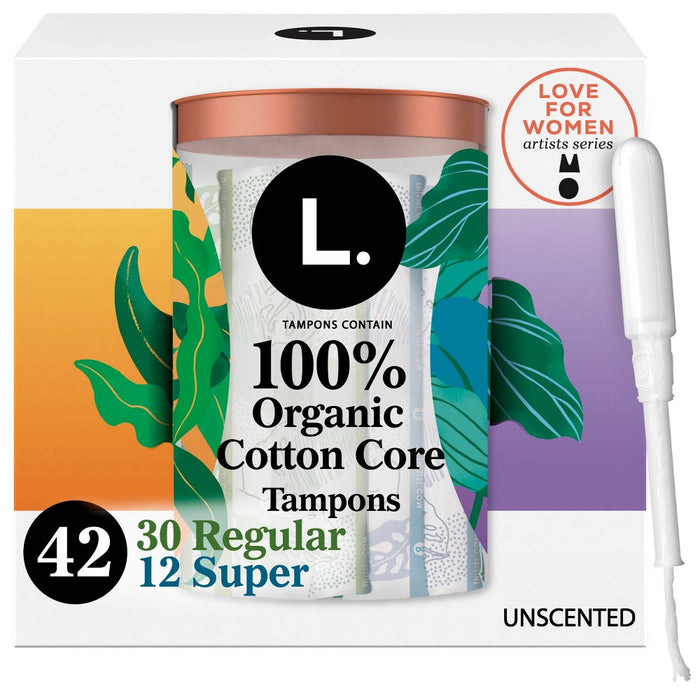 L . Organic Cotton Full Size Multipack Refill Tampons - Regular/Super - 42ct