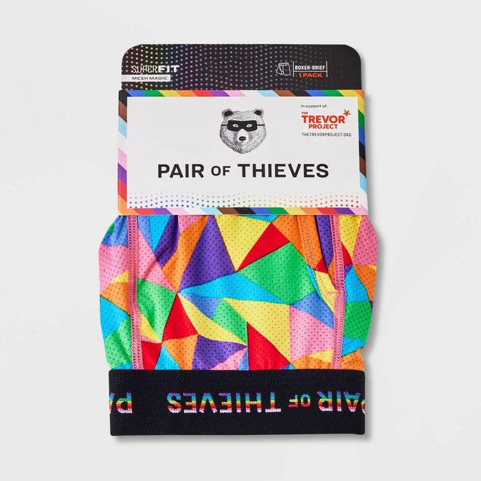Pair of Thieves Men's Rainbow Abstract Print Super Fit Boxer Briefs MEDIUM *ADD 3 TO YOUR CART & 1 IS FREE!*