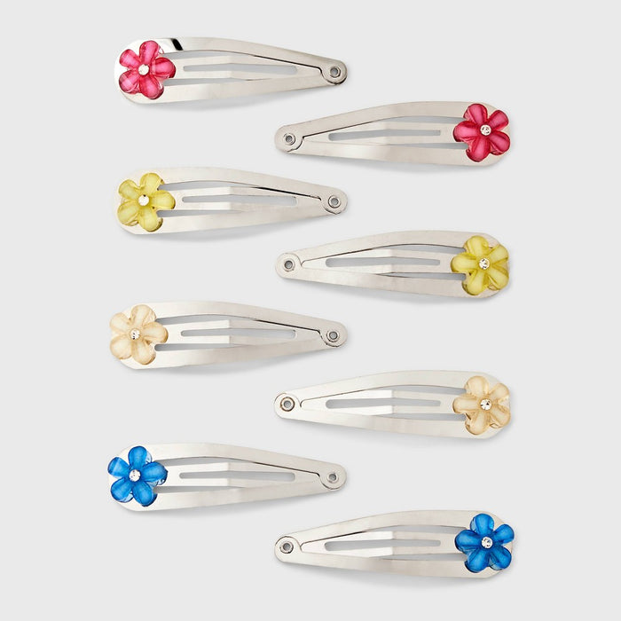 Girls' 8pk Flower Snap Clip Set - art class
