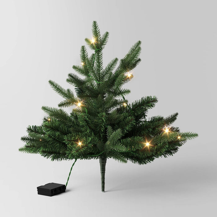 20" Pre-lit LED Battery Operated Mixed Pine Mini Christmas Artificial Pot Filler Warm White Lights - Wondershop