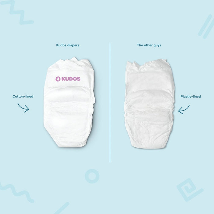 Kudos Chlorine Free Cotton-Lined Disposable Diapers - Size 4 - 54ct