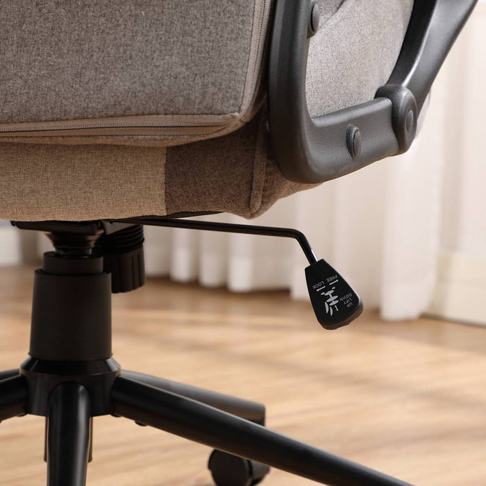 Swivel Gaming Chair Gray - Room Essentials: Upholstered Computer Desk Chair, Adjustable, Fixed Arms (LOCAL PICKUP ONLY)