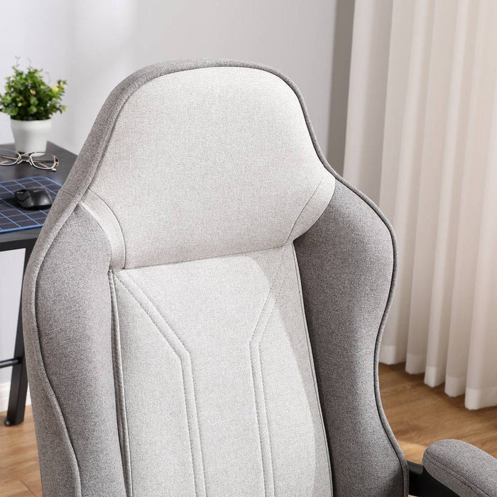 Swivel Gaming Chair Gray - Room Essentials: Upholstered Computer Desk Chair, Adjustable, Fixed Arms (LOCAL PICKUP ONLY)