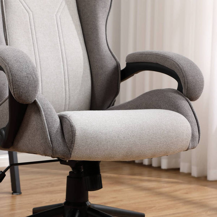 Swivel Gaming Chair Gray - Room Essentials: Upholstered Computer Desk Chair, Adjustable, Fixed Arms (LOCAL PICKUP ONLY)