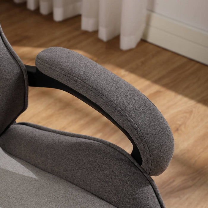 Swivel Gaming Chair Gray - Room Essentials: Upholstered Computer Desk Chair, Adjustable, Fixed Arms (LOCAL PICKUP ONLY)