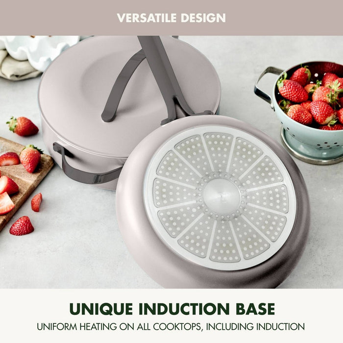 GreenPan Nova 7pc Ceramic Nonstick Aluminum Cookware Set Cloud Gray with Black Stainless Steel Handles (LOCAL PICKUP ONLY)