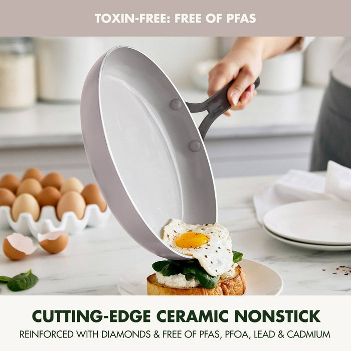 GreenPan Nova 7pc Ceramic Nonstick Aluminum Cookware Set Cloud Gray with Black Stainless Steel Handles (LOCAL PICKUP ONLY)