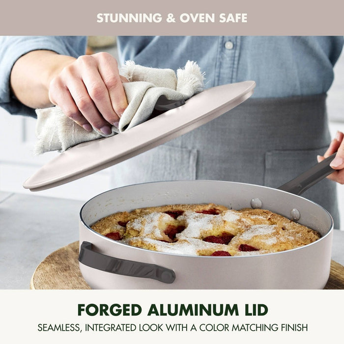 GreenPan Nova 7pc Ceramic Nonstick Aluminum Cookware Set Cloud Gray with Black Stainless Steel Handles (LOCAL PICKUP ONLY)