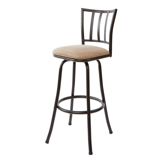 Robinson Adjustable Counter Height Barstool Dark Bronze - Holli Furniture: Swivel Seat, Metal Frame, Footrest (LOCAL PICKUP ONLY)