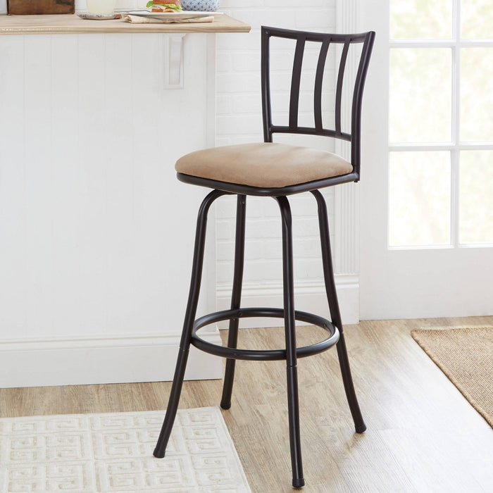 Robinson Adjustable Counter Height Barstool Dark Bronze - Holli Furniture: Swivel Seat, Metal Frame, Footrest (LOCAL PICKUP ONLY)
