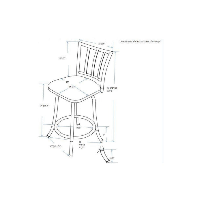 Robinson Adjustable Counter Height Barstool Dark Bronze - Holli Furniture: Swivel Seat, Metal Frame, Footrest (LOCAL PICKUP ONLY)