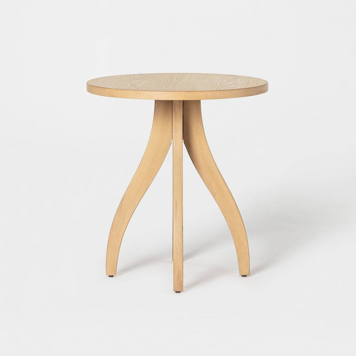 Surfside Round Wood Knock Down Accent Table with Curved Legs Natural - Threshold designed with Studio McGee (LOCAL PICKUP ONLY)