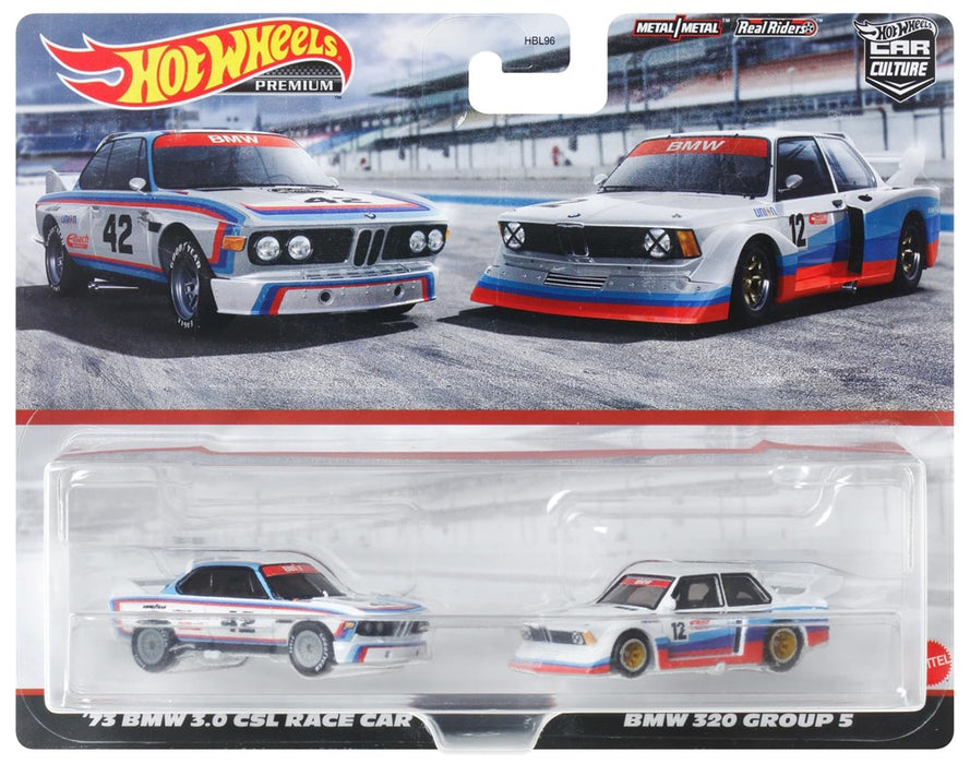 Hot Wheels Premium Car Culture 2-Pack '73 BMW 3.0 CSL Race Car, BMW 320 group 5