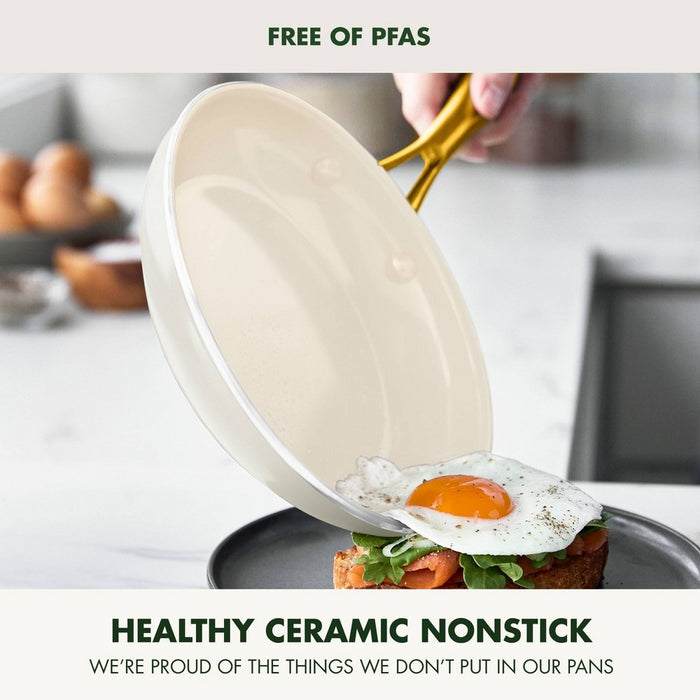 GreenPan Studio 12pc Aluminum Ceramic Nonstick Cookware Set Linen (LOCAL PICKUP ONLY)