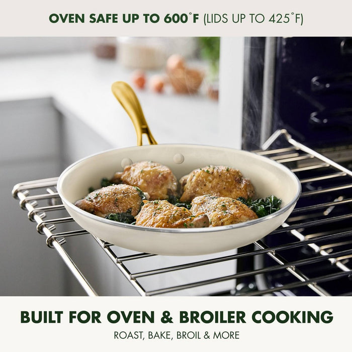 GreenPan Studio 12pc Aluminum Ceramic Nonstick Cookware Set Linen (LOCAL PICKUP ONLY)