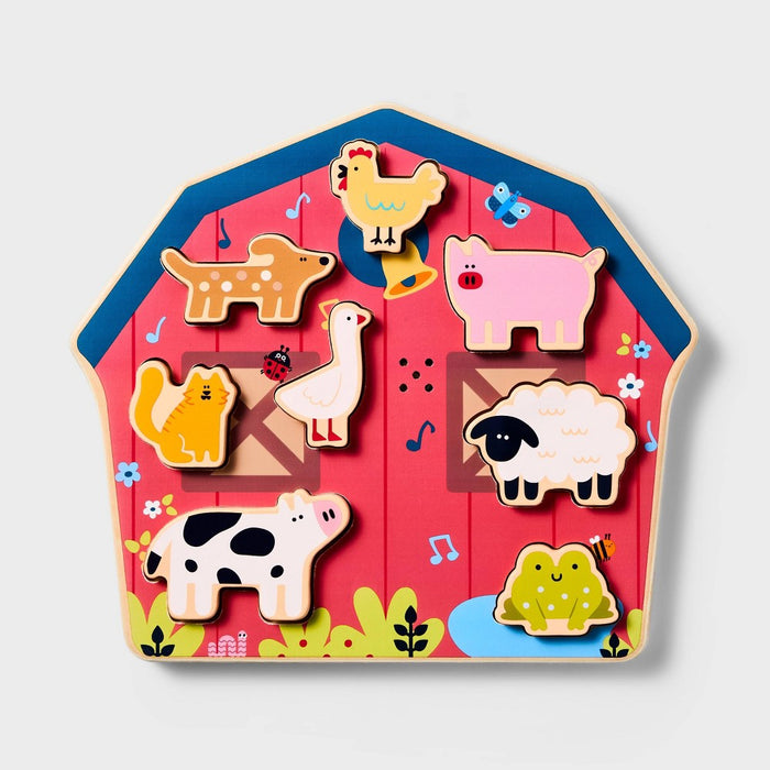 Barnyard Sounds Chunky Puzzle Set - 9pc - Gigglescape