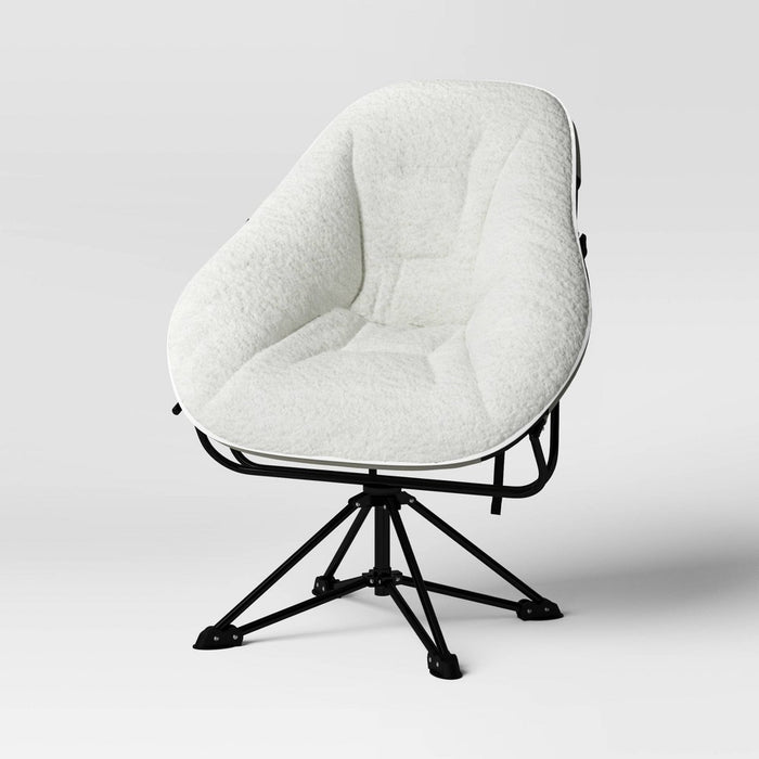 Padded Hex Swivel Chair Cream - Room Essentials: Upholstered College Dorm Essential, No Assembly Required