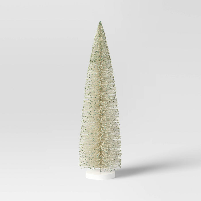 36" Christmas Bottle Brush Tree Sculpture - Wondershop White
