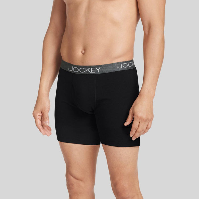 Jockey Generation Men's Stay New Cotton Boxer Briefs 3pk - Black M