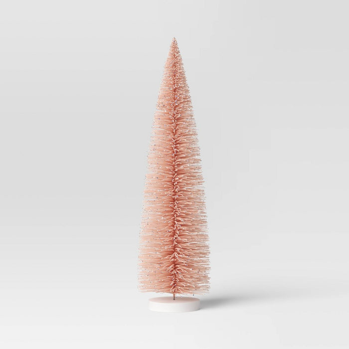 36" Christmas Bottle Brush Tree Sculpture - Wondershop Pink