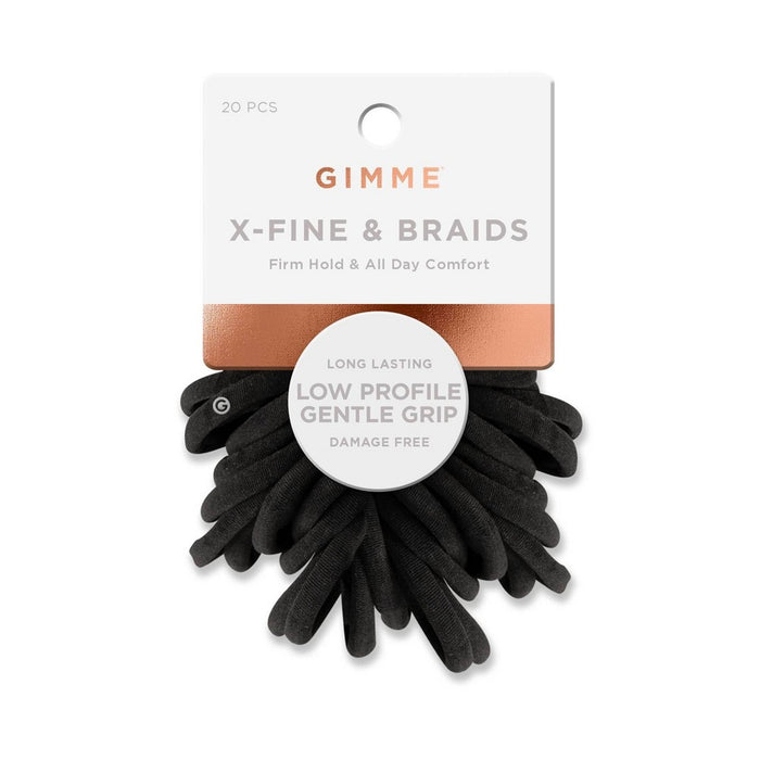 Gimme Beauty Mini Hair Tie Bands - Black - 20ct