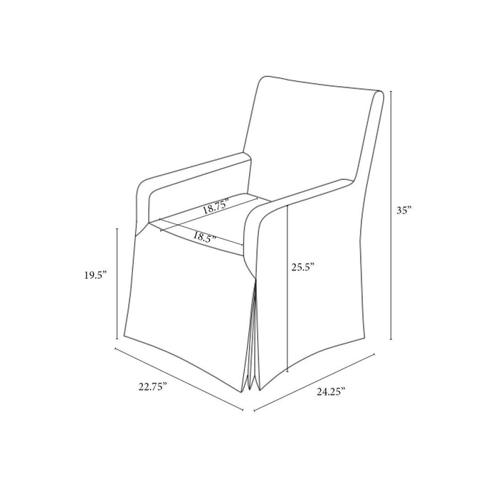 Canvas Slipcover Dining Chair - Cream - Hearth & Hand with Magnolia: Upholstered Armchair with Removable Cover (LOCAL PICKUP ONLY)