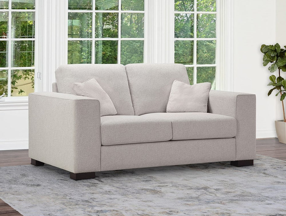 Abbyson Living Emmeline Fabric Upholstered Loveseat With Coordinating Decorative Pillows, Gray (LOCAL PICKUP ONLY)