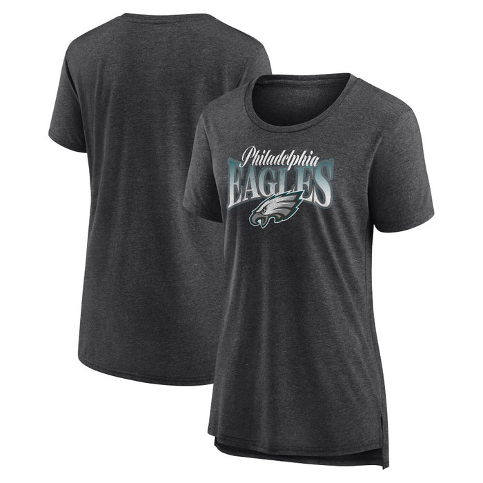 NFL Philadelphia Eagles Women's Heather Short Sleeve Scoop Neck Tri-Blend T-Shirt - S