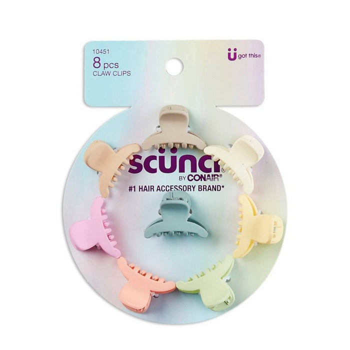scunci Kids Mini Claw Clips - Matte Pastels - 8pcs