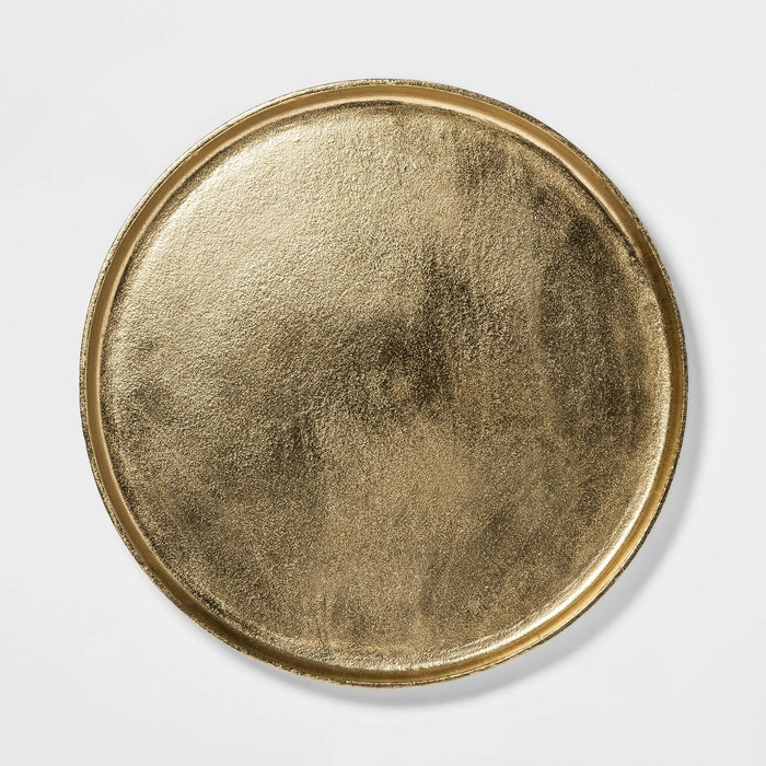 17.6" Round Aluminum Tray Gold - Threshold