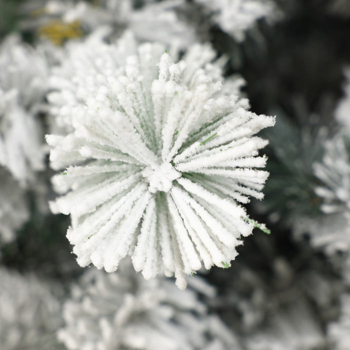 LuxenHome 6.5' Pre-Lit Full Artificial Snow-Flocked Christmas Tree Green (LOCAL PICKUP ONLY)