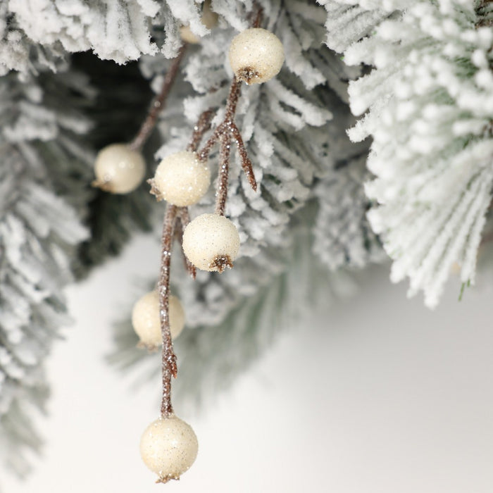 LuxenHome 6.5' Pre-Lit Full Artificial Snow-Flocked Christmas Tree Green (LOCAL PICKUP ONLY)