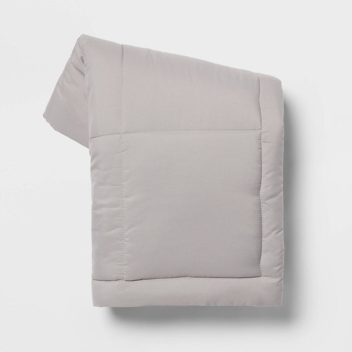 48"x60" Down Alternative Quilted Throw Gray - Room Essentials: Microfiber, OEKO-TEX Certified, Modern Style