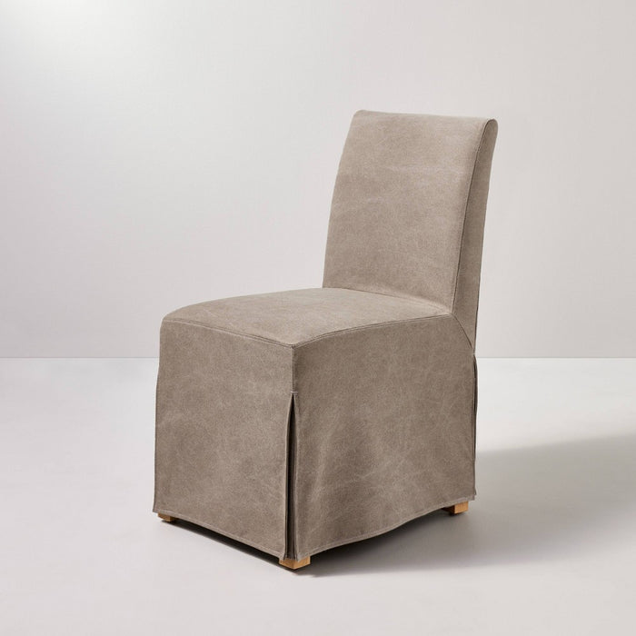 Canvas Slipcover Armless Dining Chair: Padded Seat, Skirted Design - Hearth & Hand with Magnolia (LOCAL PICKUP ONLY)