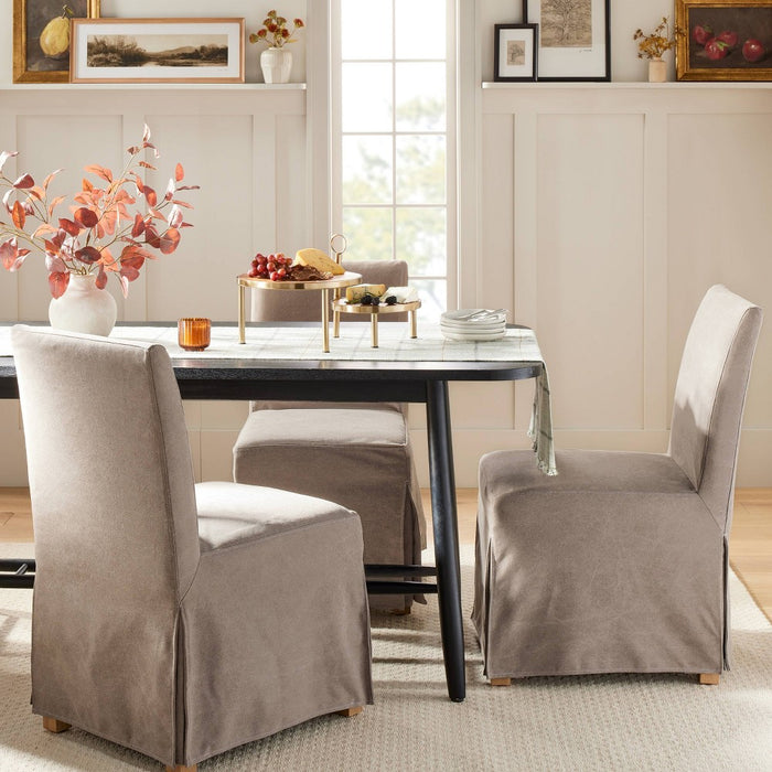 Canvas Slipcover Armless Dining Chair: Padded Seat, Skirted Design - Hearth & Hand with Magnolia (LOCAL PICKUP ONLY)