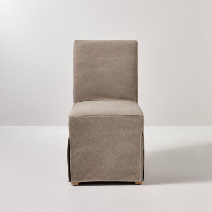Canvas Slipcover Armless Dining Chair: Padded Seat, Skirted Design - Hearth & Hand with Magnolia (LOCAL PICKUP ONLY)