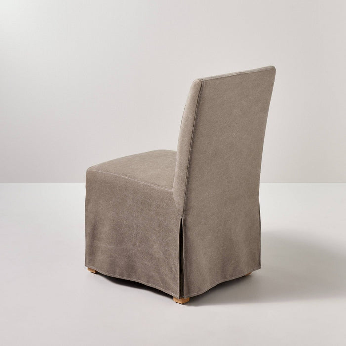 Canvas Slipcover Armless Dining Chair: Padded Seat, Skirted Design - Hearth & Hand with Magnolia (LOCAL PICKUP ONLY)