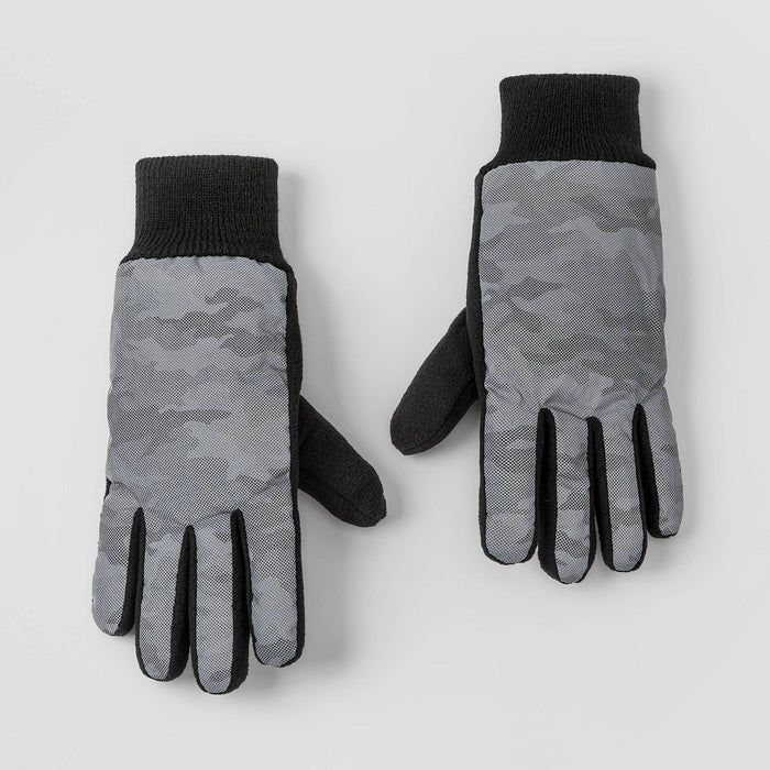 Boys' Camo Gloves - Cat & Jack Gray 4-7