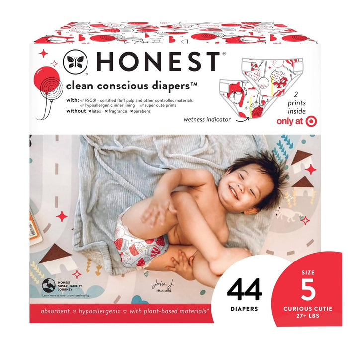 The Honest Company Clean Conscious Disposable Diapers In-RED-Ibly Delicious & So Fetch - Size 5 - 44ct