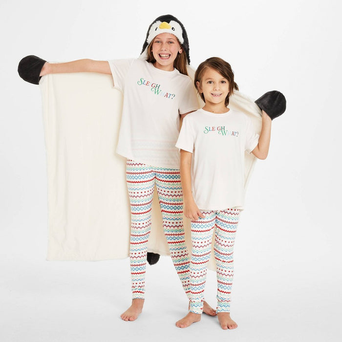 Penguin Holiday Matching Family Pajama Wearable Blanket - Wondershop White