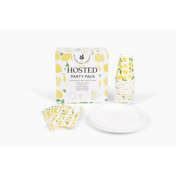 Hosted Party Pack Dinnerware Set - Lemon - 97ct