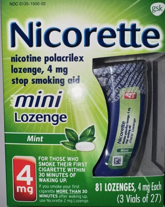 Nicorette 4mg Stop Smoking Aid Nicotine Mini Lozenge - Mint - 81ct- EXP: 12/2025