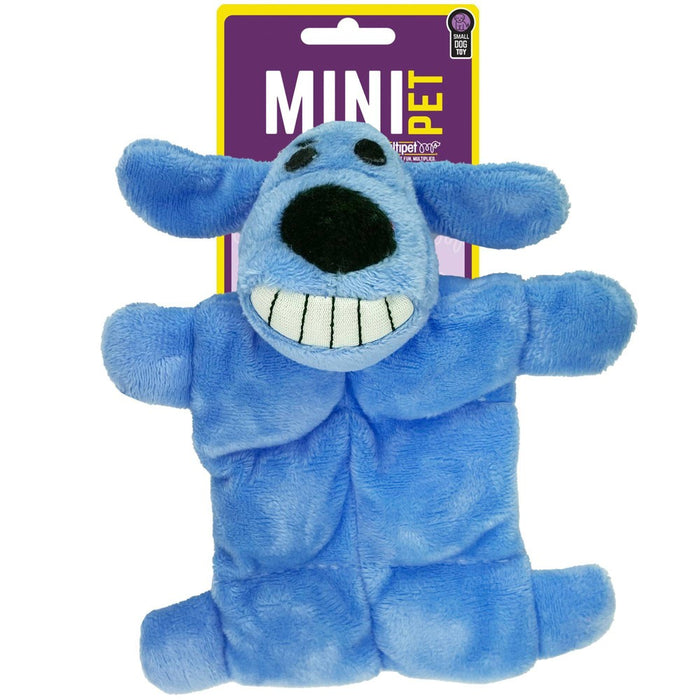 Multipet Mini Loofa Squeaker Mat Dog Toy - Blue - 6"