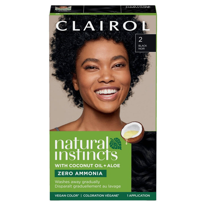 Natural Instincts Clairol Demi-Permanent Hair Color Cream Kit - 2 Black, Midnight