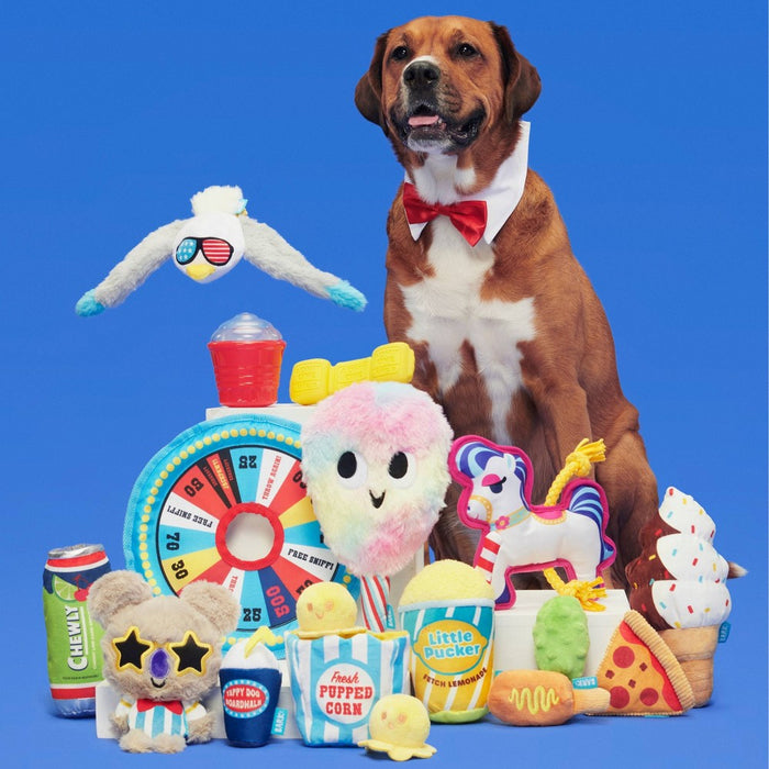 BARK Wagland Amusement Park Thrill Squeaker Snacks Dog Plush Toy