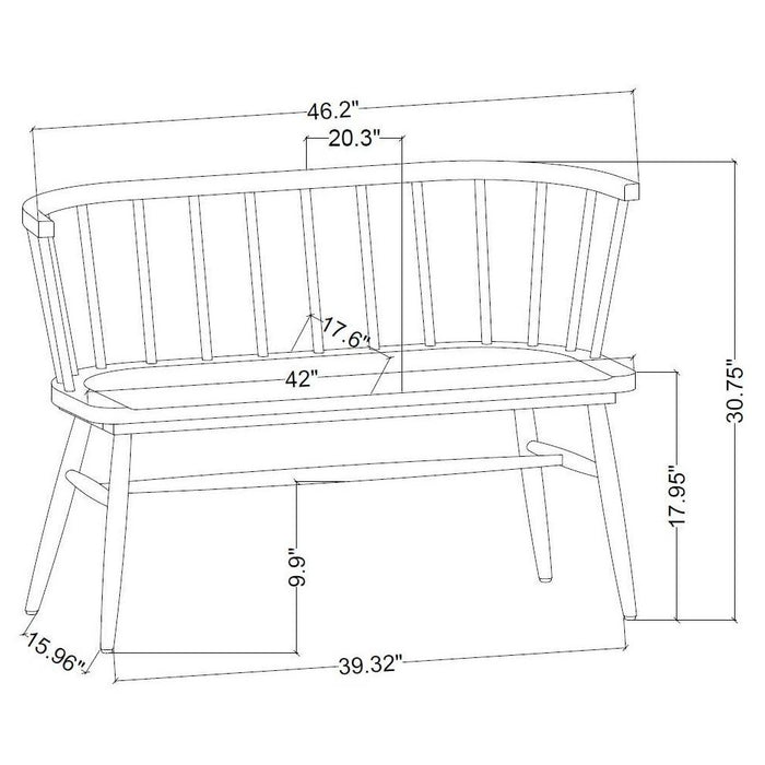 Shaker Wooden Dining Bench with Curved Back - Black - Hearth & Hand with Magnolia: Rubberwood Frame, Seats Two (LOCAL PICKUP ONLY)